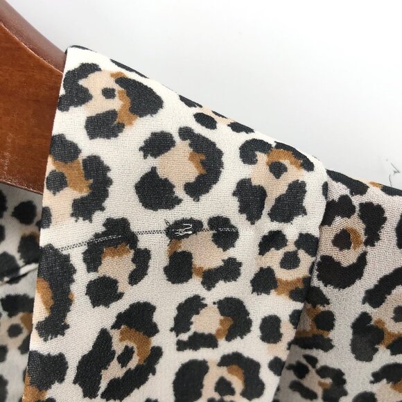 MNG Suit Mango Sheer Leopard Print Button Up Top S - Picture 5 of 7